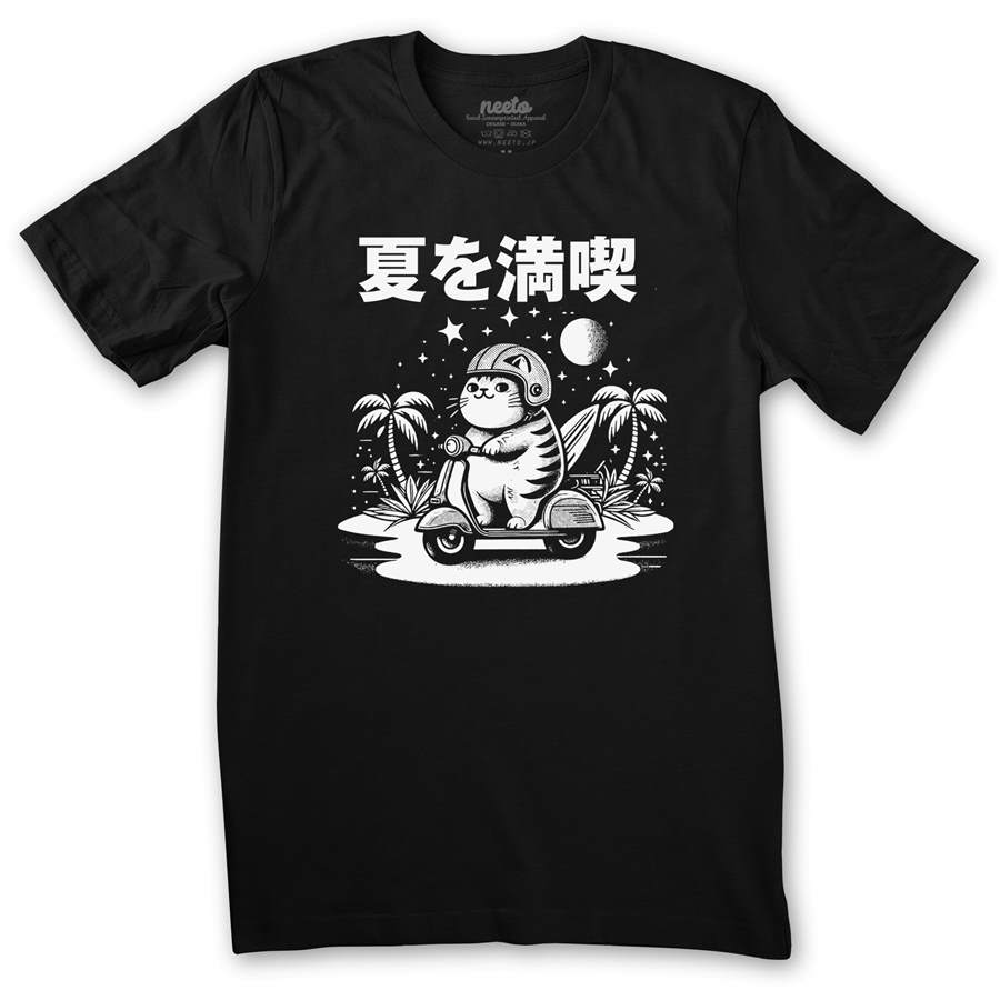 Cat Surfing Scooter T-shirt