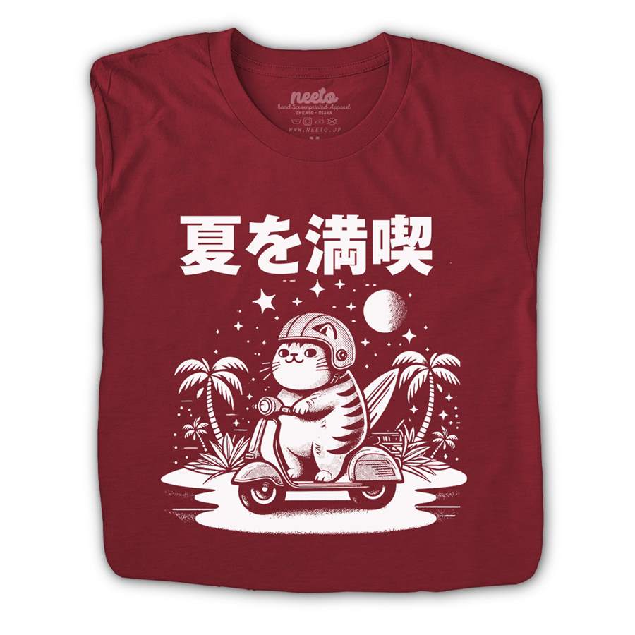 Cat Surfing Scooter T-shirt