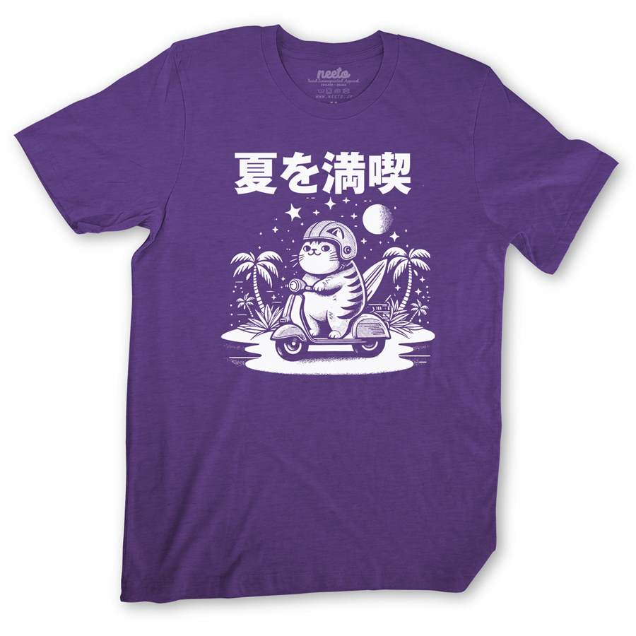 Cat Surfing Scooter T-shirt